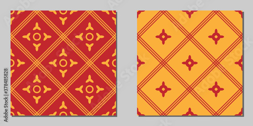 seamless medieval patterns of lines and simple shapes