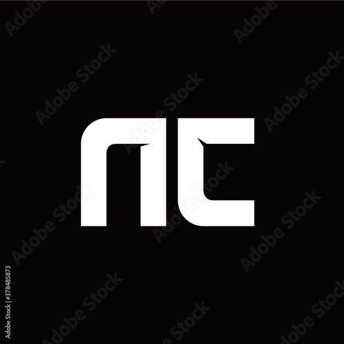 N C letter monogram style initial logo template