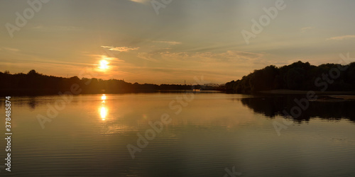  Summer fishing on the Desna river, beautiful panorama. © Юрий Фатеев
