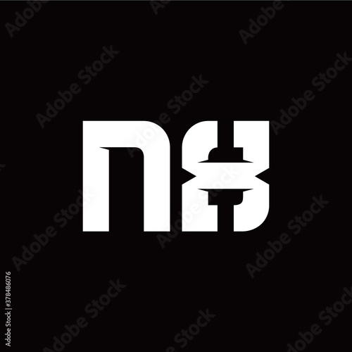 N X letter monogram style initial logo template