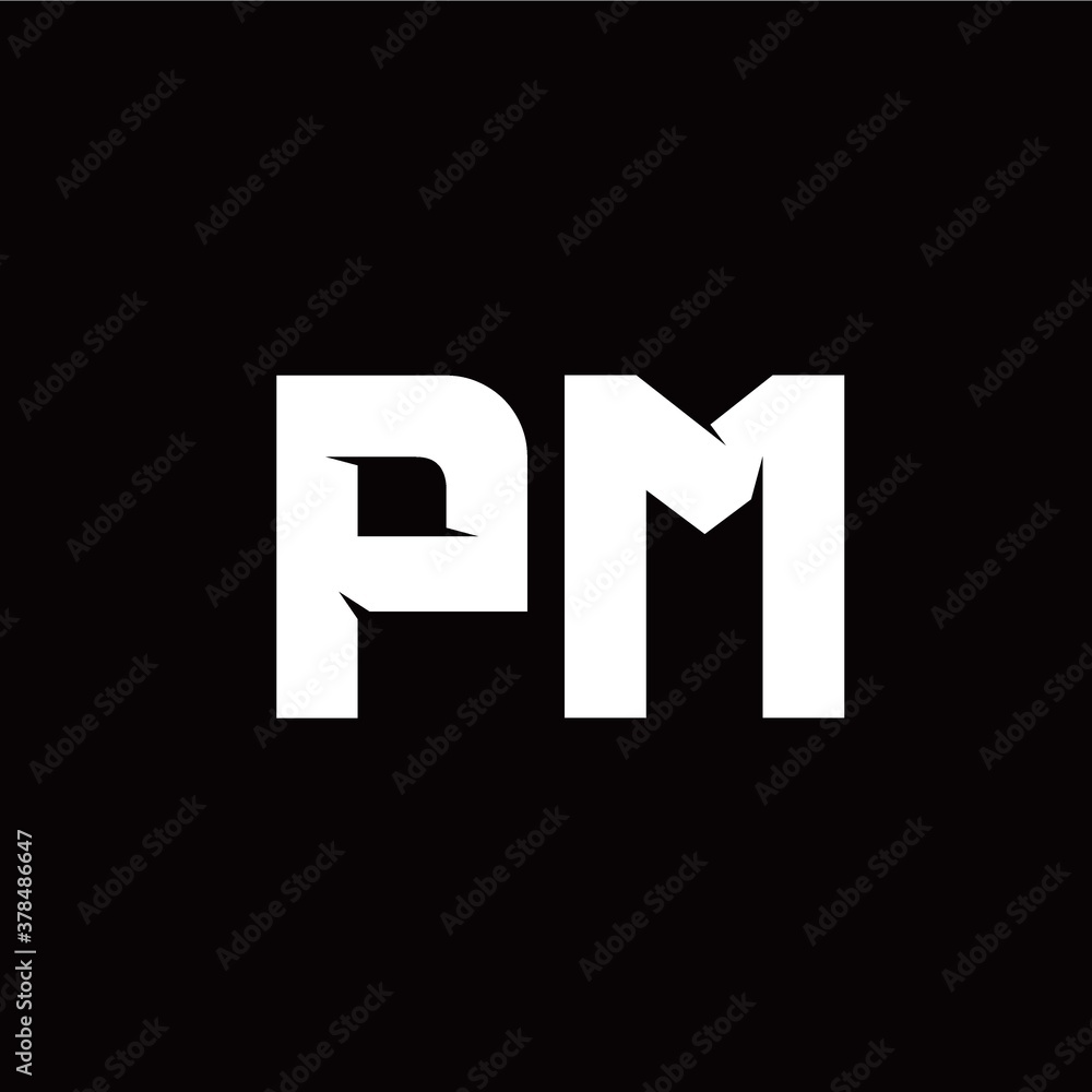P M letter monogram style initial logo template P M letter monogram style initial logo template