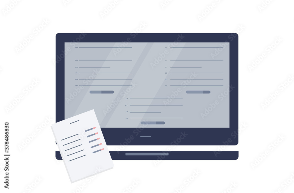 Downloading a system or software update. The process of installing the tested software or transferring data. Vector image for web page, banner, presentation. Downloading a system or software update. The process of installing the tested software or transferring data. Vector image for web page, banner, presentation.