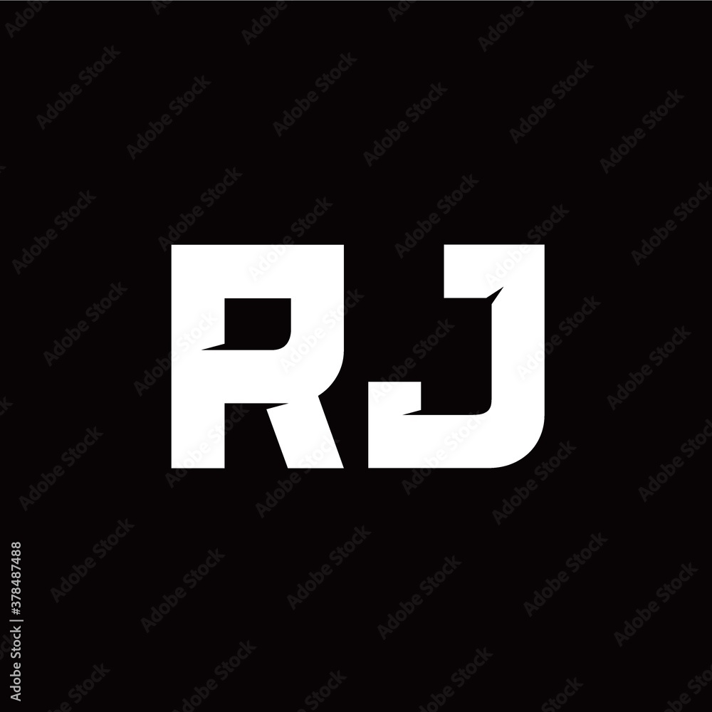 R J letter monogram style initial logo template R J letter monogram style initial logo template