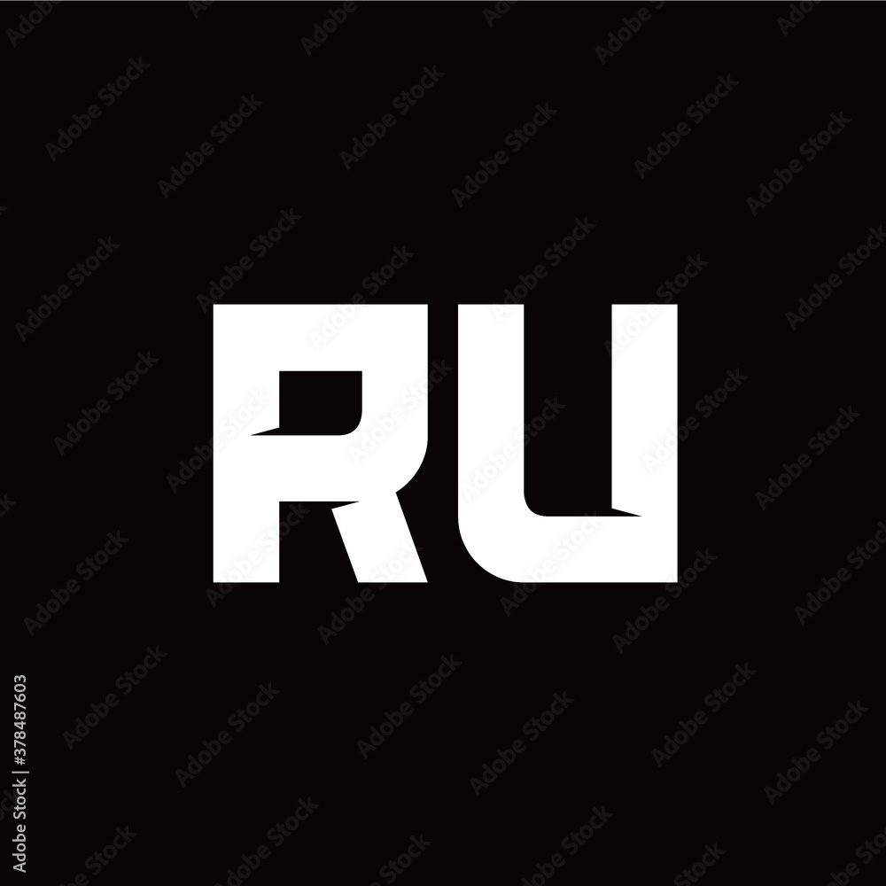R U letter monogram style initial logo template R U letter monogram style initial logo template