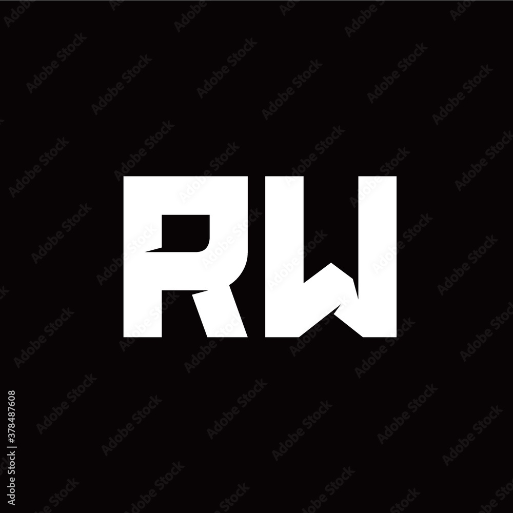 R W letter monogram style initial logo template R W letter monogram style initial logo template