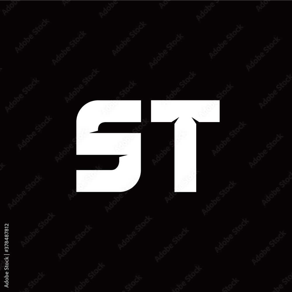 S T letter monogram style initial logo template S T letter monogram style initial logo template