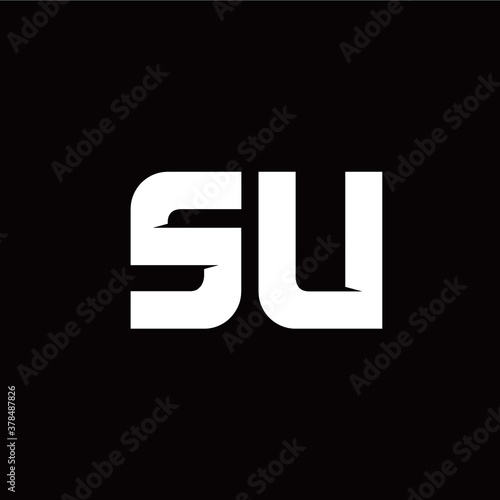 S U letter monogram style initial logo template