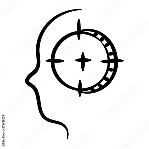 
Target customer icon in hand drawn style 
