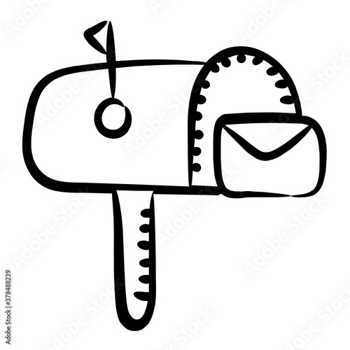 
Vintage communication medium, letterbox in editable style 
