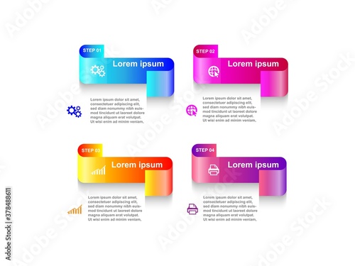 Business data visualization.  Abstract Process chart or graph elements, diagram with step option parts or processes. Vector business template for presentation. Creative concept for infographic.