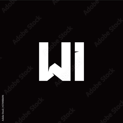 W I letter monogram style initial logo template