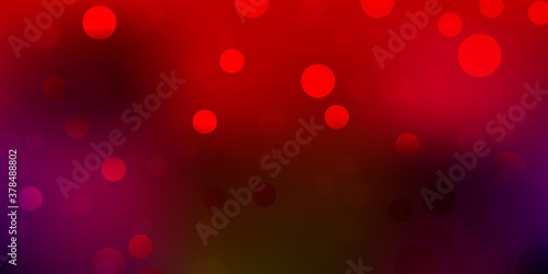 Dark pink, yellow vector template with circles.