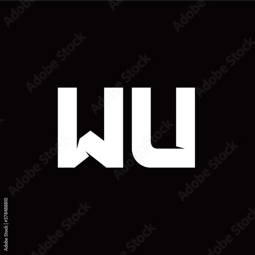 W U letter monogram style initial logo template