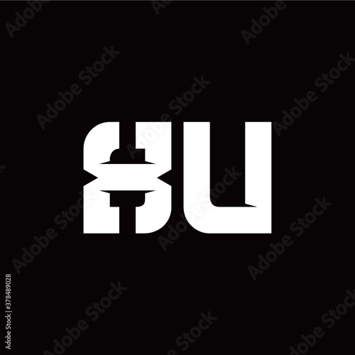 X U letter monogram style initial logo template