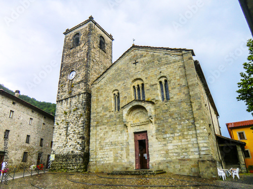 Chiesa di Santa Maria Assunta in Piazza della Chiesa, The Assuntion Church, Old Romanic Style, XII Century, Popiglio, Pistoia Province, Tuscany Region, Italy  photo