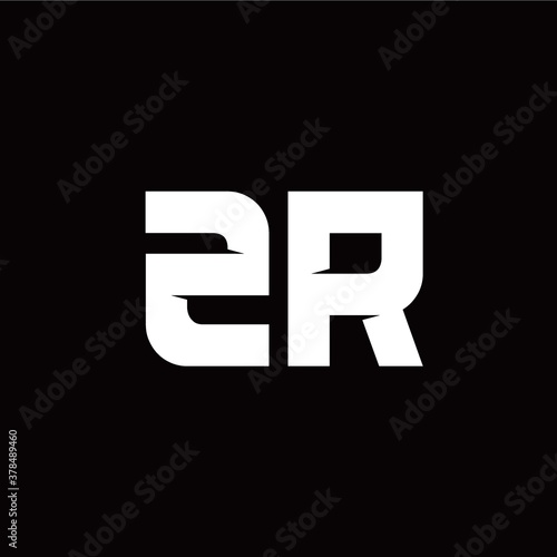 Z R letter monogram style initial logo template