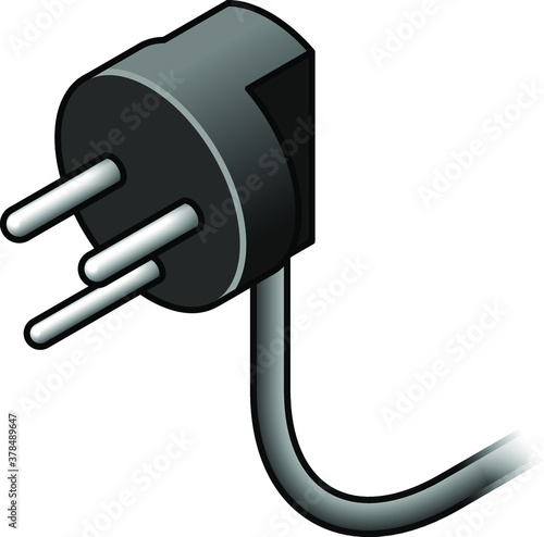 International AC power plug: Denmark. Three pins.