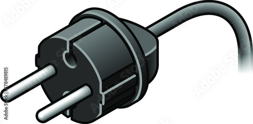 International AC power plug: Europe, Sweden. Two pins with holes to accommodate ground pins.