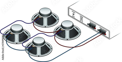 Four speakers wired in parallel series.