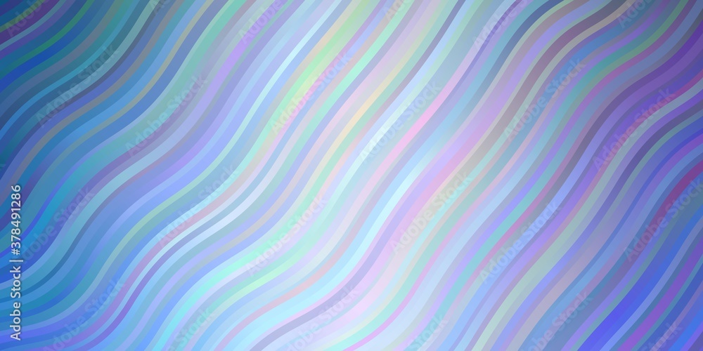 Light BLUE vector backdrop with bent lines. Abstract illustration with gradient bows. Pattern for commercials, ads. Light BLUE vector backdrop with bent lines. Abstract illustration with gradient bows. Pattern for commercials, ads.