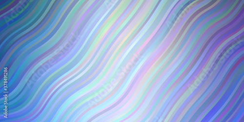 Light BLUE vector backdrop with bent lines. Abstract illustration with gradient bows. Pattern for commercials  ads.
