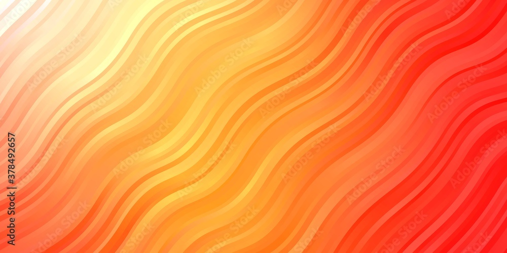 Light Orange vector texture with wry lines. Colorful illustration in circular style with lines. Pattern for ads, commercials.