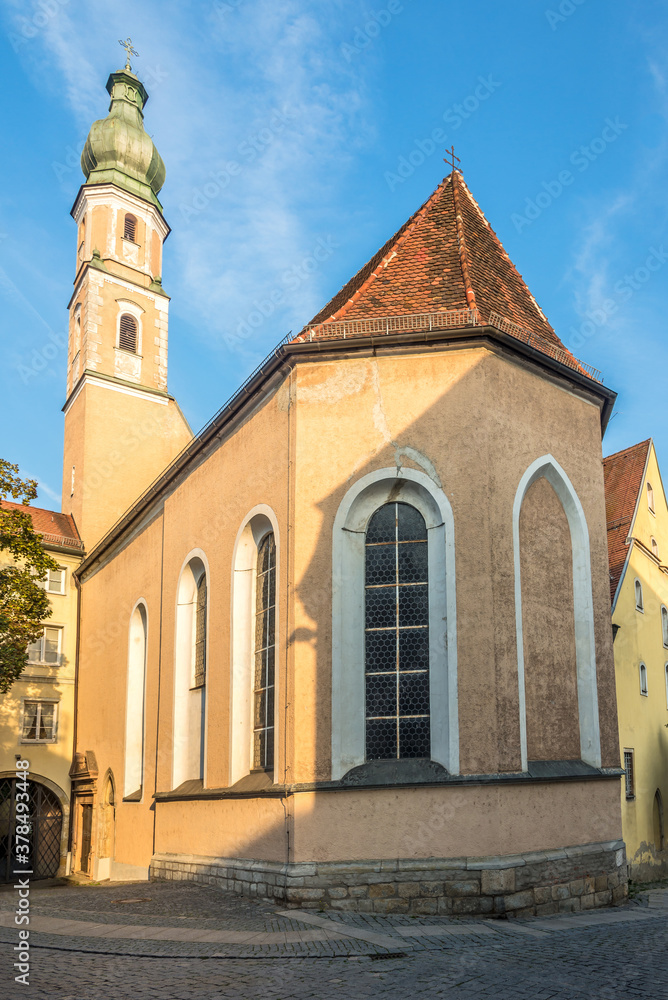 View at the Church of Dreifaltigkeit in Straubing, Germany