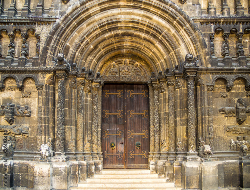 View at the Portal of Scots Monastery in Regensburg - ..Germany