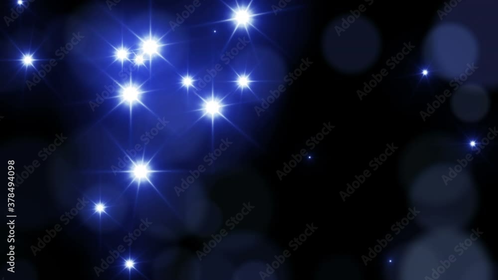 Camera flash light on black background. Blue lights. Loop animation