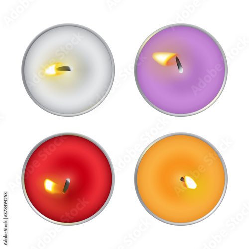 Tea candle set top view