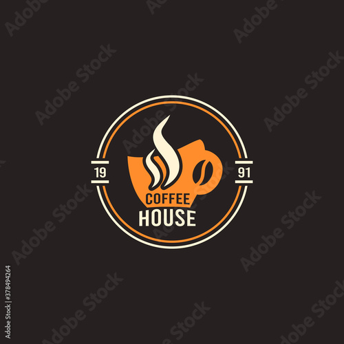 Coffee shop badge logo design. Perfect for modern coffee shop joints. Vector Illustrtion