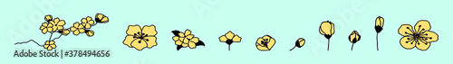 set of cherry blossom cartoon icon design template with various models. vector illustration