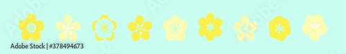 set of cherry blossom cartoon icon design template with various models. vector illustration