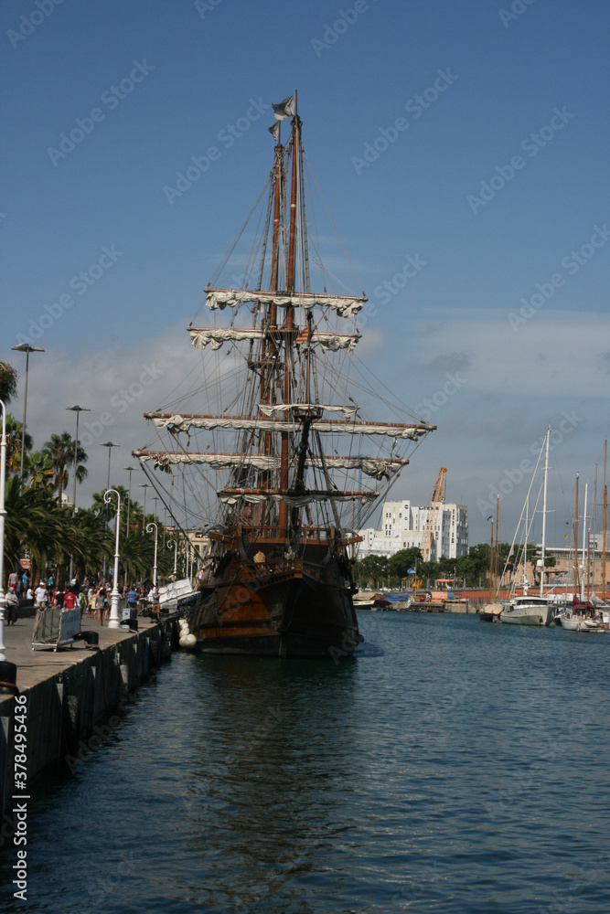 Sailing boat, Barcelona port area