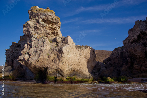 Rock massif on the shore of the Azov Sea