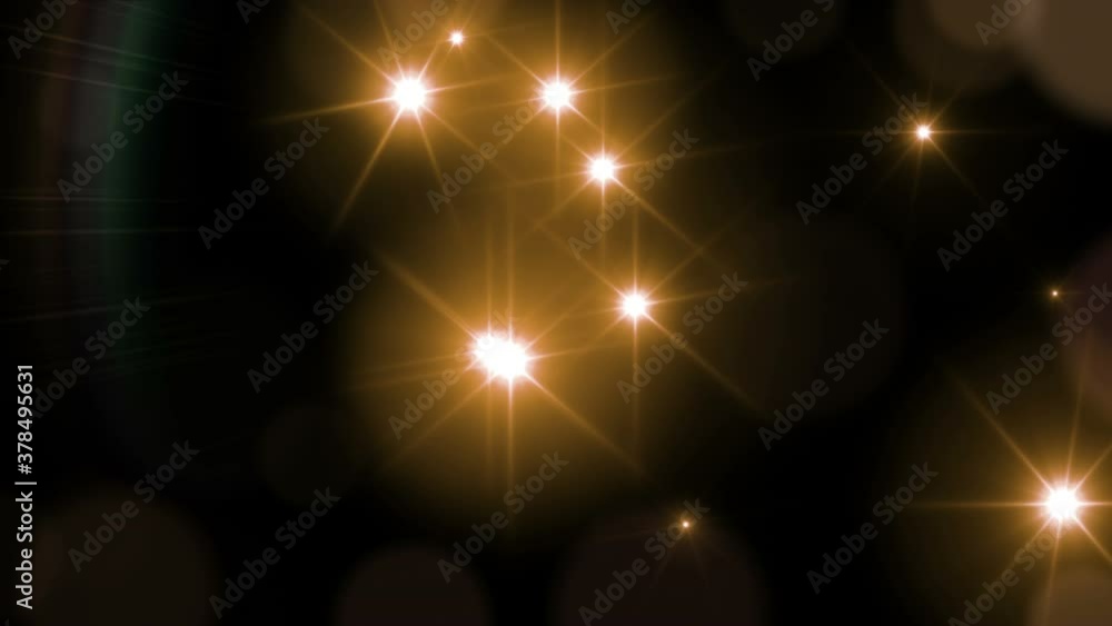 Camera flash light on black background. Orange lights. Loop animation