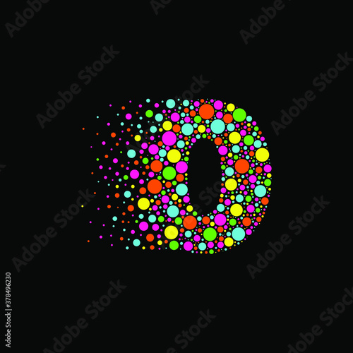 Number 0 in Dispersion Effect, Scattering Circles/Bubbles,Colorful vector	