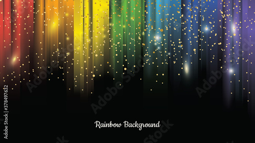 Colorful rainbow background with sparks effect