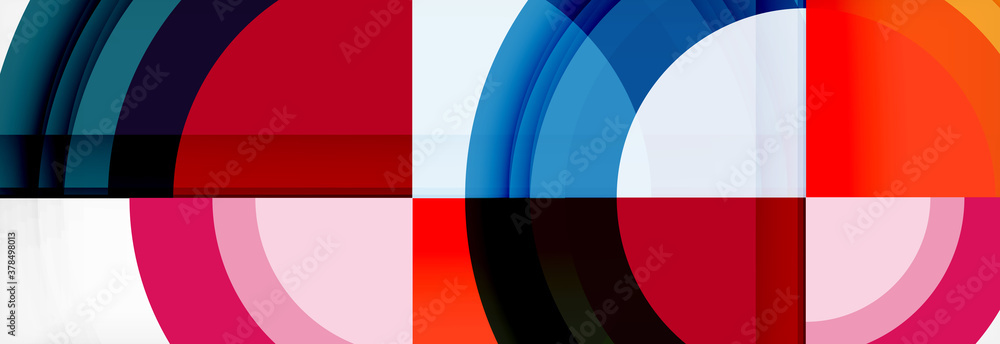 Round shapes, triangles and circles. Modern abstract background