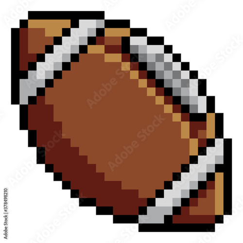 An American football ball eight bit retro video game style pixel art sports icon