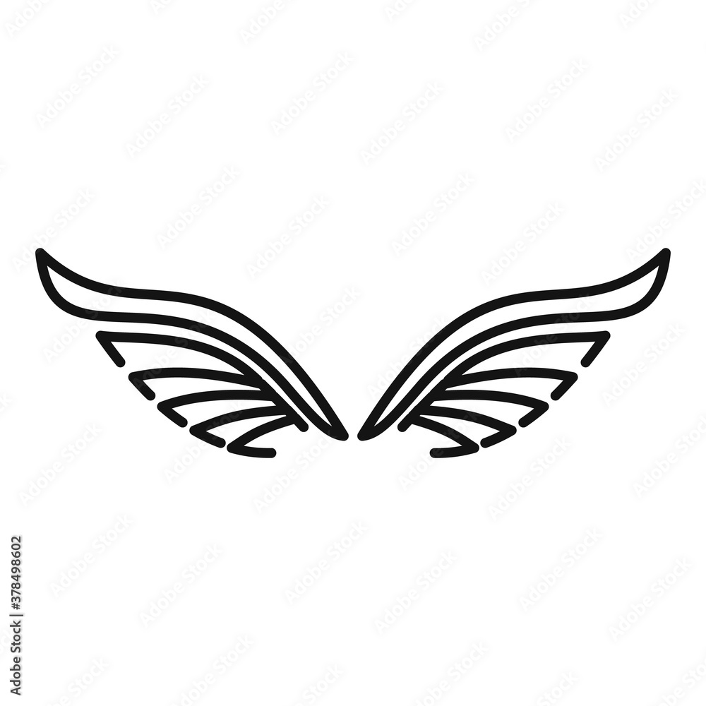 Bird wings icon. Outline bird wings vector icon for web design isolated on white background Bird wings icon. Outline bird wings vector icon for web design isolated on white background