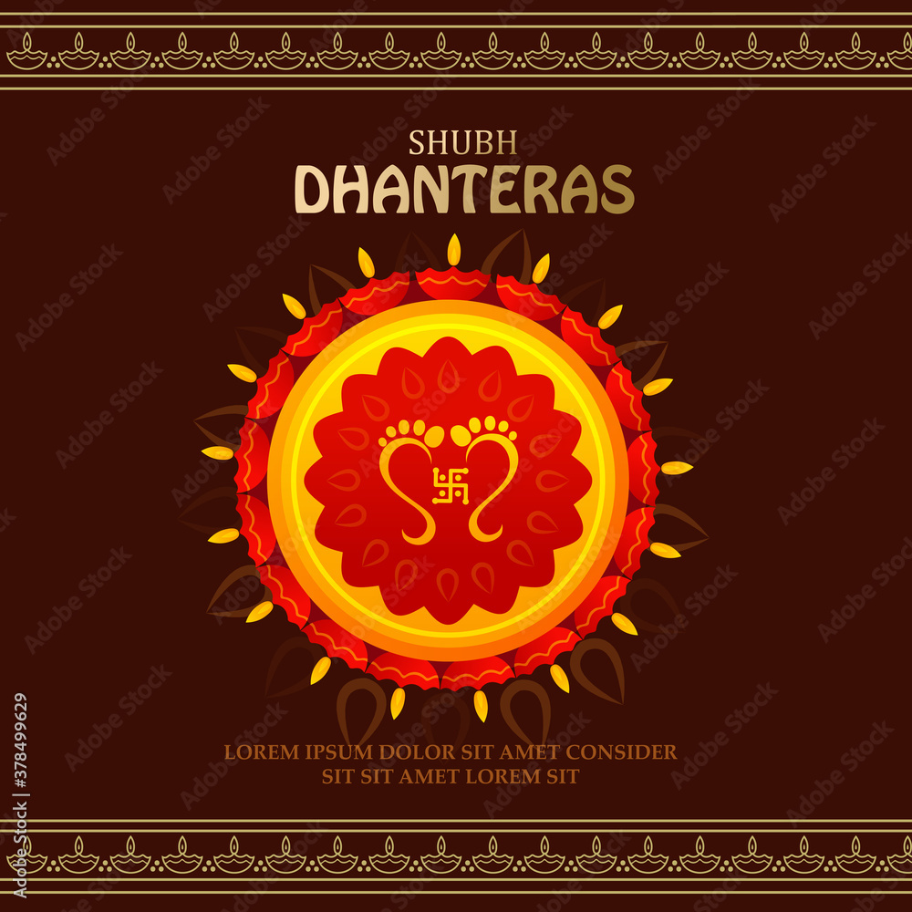 Fototapeta premium According to Hindu calendar, Dhanteras falls on the 13th lunar day of Krishna Paksha (dark fortnight) in the month of Ashwin