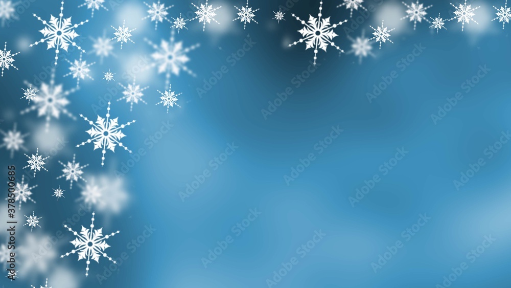 Christmas background in blue design - greeting card with place for your text - 3D illustration Christmas background in blue design - greeting card with place for your text - 3D illustration