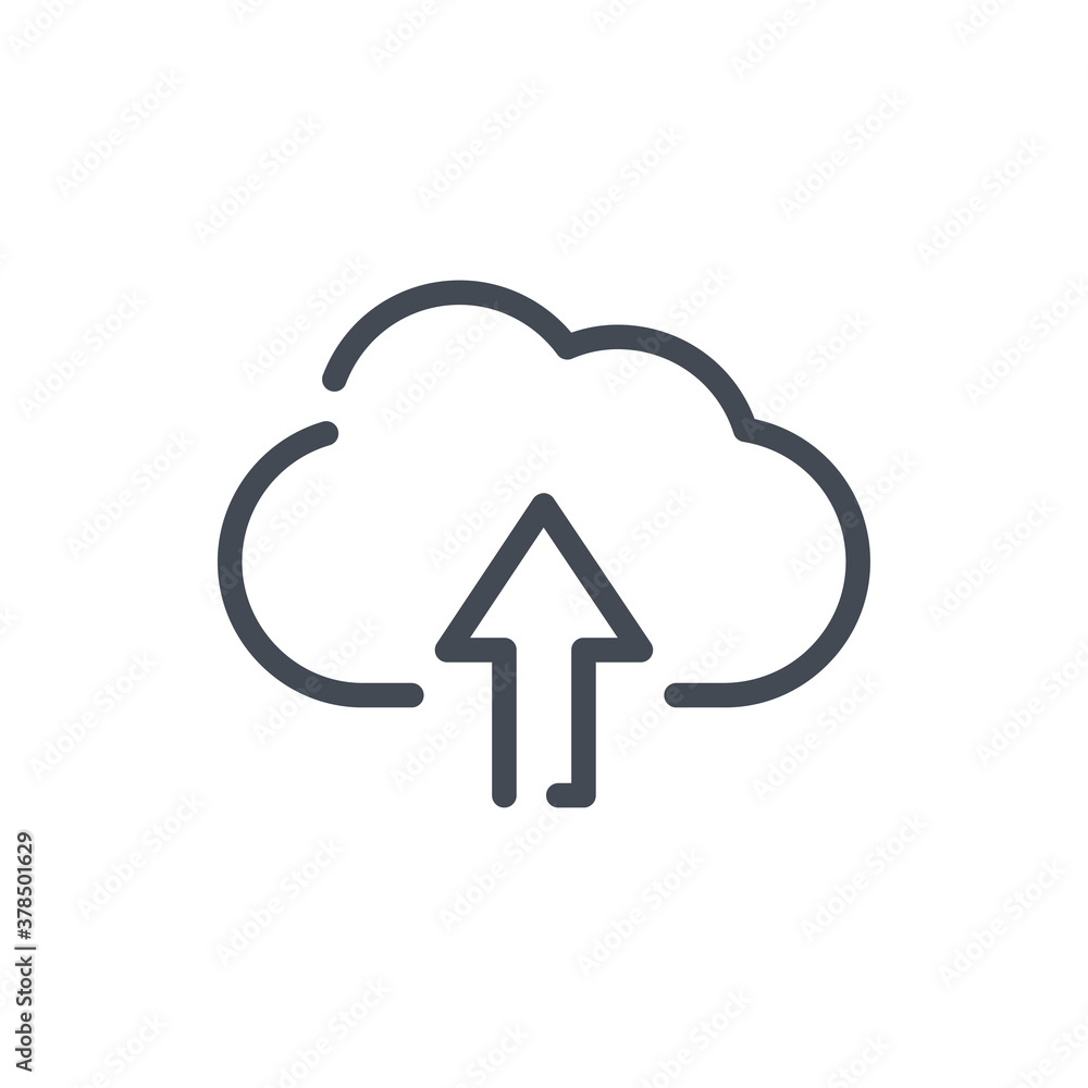 Upload to Cloud Service line icon. Arrow up with Cloud vector outline sign. Upload to Cloud Service line icon. Arrow up with Cloud vector outline sign.
