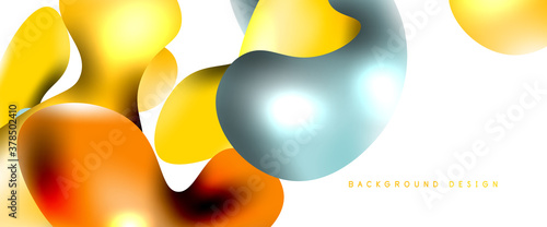 Bubbles abstract background. Liquid splashes on white vector template