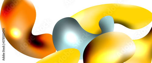 Bubbles abstract background. Liquid splashes on white vector template