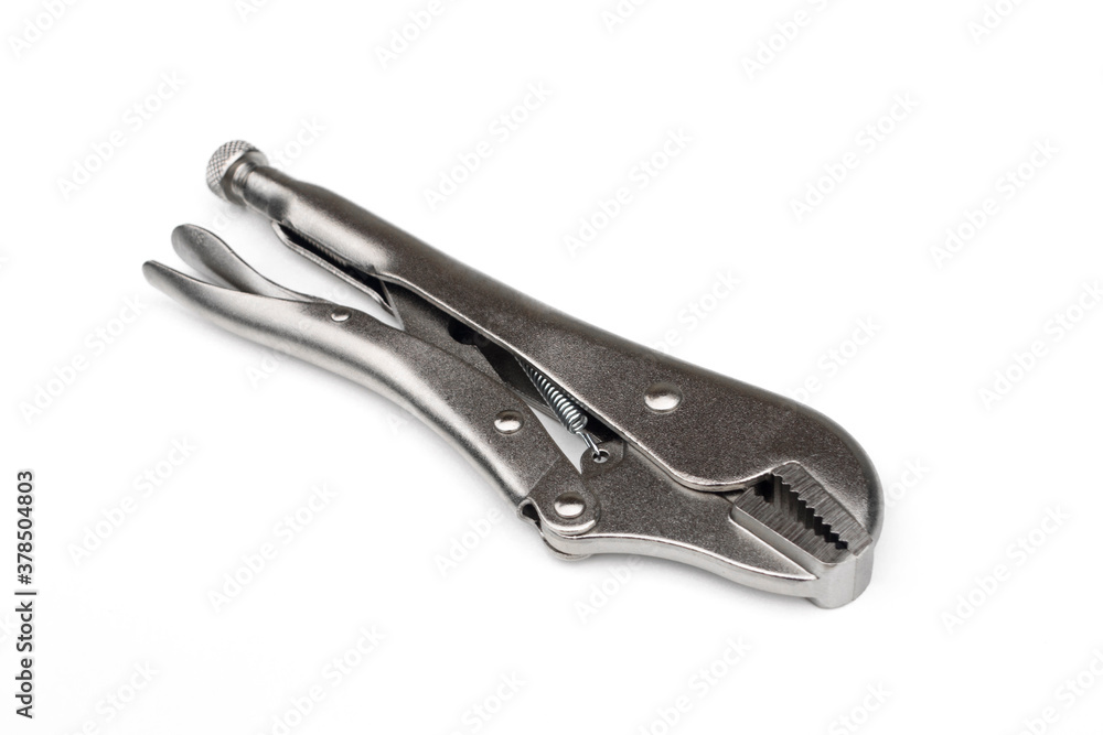 Locking pliers isolated on white background. Locking pliers isolated on white background.
