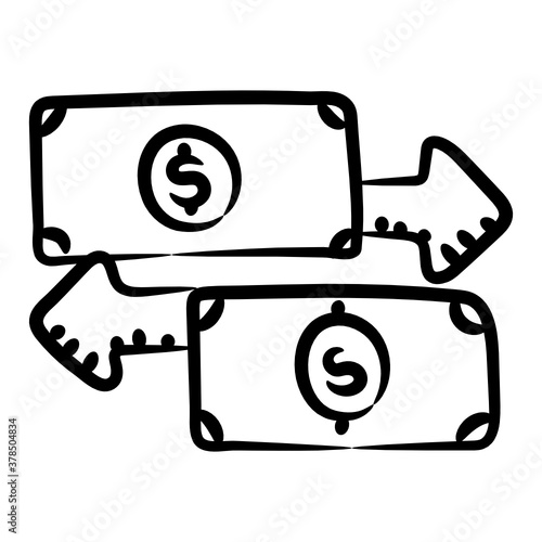 
Trendy doodle vector of money flow, investment 
