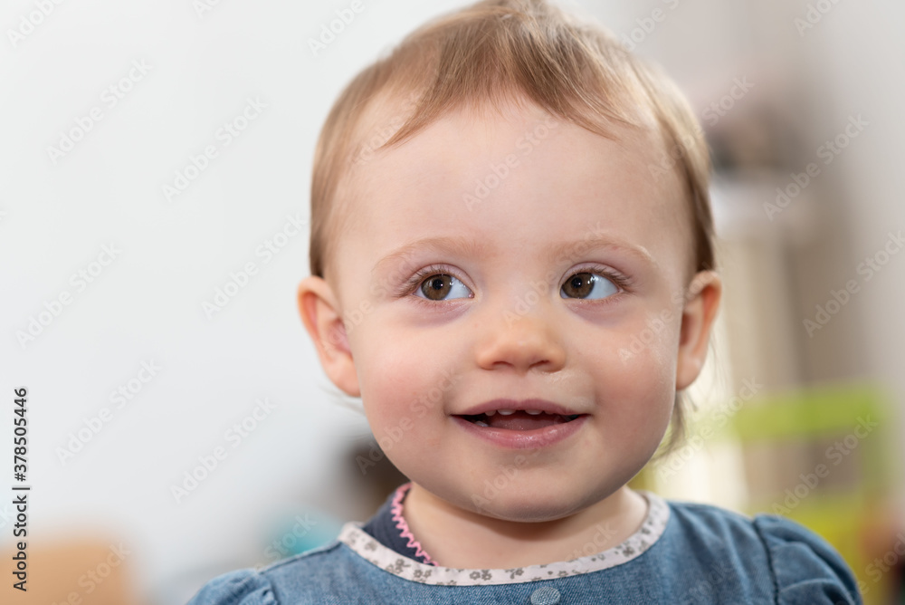 Portrait of happy baby girl