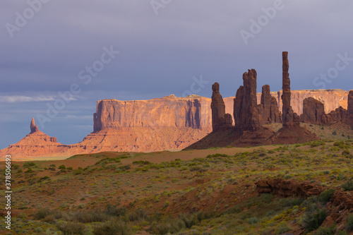 Monument Valley imposing rock structures.